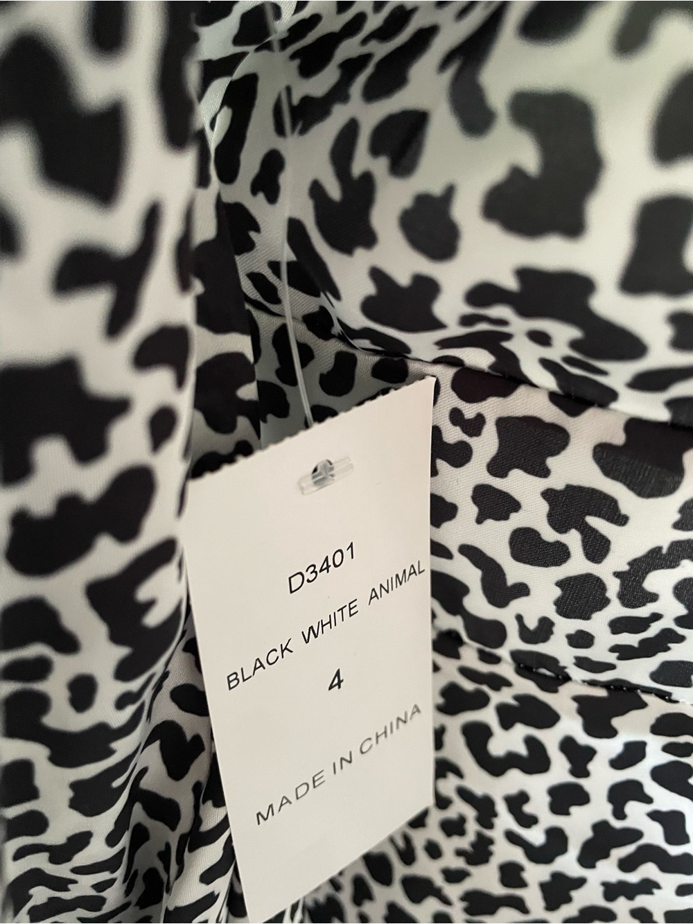 NWT Neiman Marcus Black and White Leopard-Print Long-Sleeve Midi Dress - Picture 12 of 12